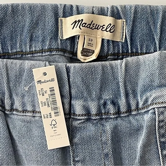 Madewell Jeans Small PETITE NWT Elastic Waist Pull On Relaxed Straight Casual - Picture 8 of 9